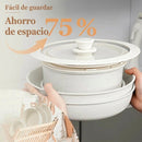 Set de Cocina Premium 15 Piezas Antiadherente Granito con Mango Desmontable