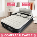 [Llevá 2 Pagá 1] Colchón Portátil de Dos Plazas con Apoyo para la Cabeza, Triple Revestimiento y Antidesgarro +REGALO: Bomba de Aire Eléctrica
