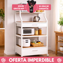 Organizador Multifuncional de Cocina de 5 Niveles en Acero Inoxidable y Madera +REGALO: Kit de Utensilios de Cocina