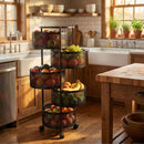 [COMPRÁ 1 Y LLEVÁ 2] Frutera Articulada Giratoria de Acero Inoxidable de 3/4/5 Niveles +REGALO: Kit de Utensilios de Cocina