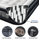 [Llevá 2 Pagá 1] Colchón Portátil de Dos Plazas con Apoyo para la Cabeza, Triple Revestimiento y Antidesgarro +REGALO: Bomba de Aire Eléctrica